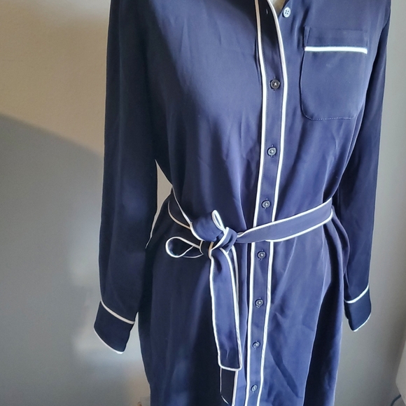 ANN TAYLOR Shirt Dress Women's XSP Navy Blue - Picture 7 of 9
